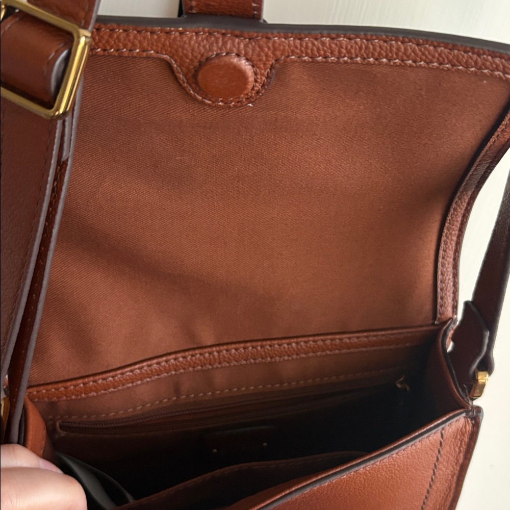 Fossil Brown Pebbled Leather Crossbody with Buckle - Picture 4 of 5